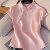 2025 summer versatile solid color women's daily casual wear beautiful chic design top