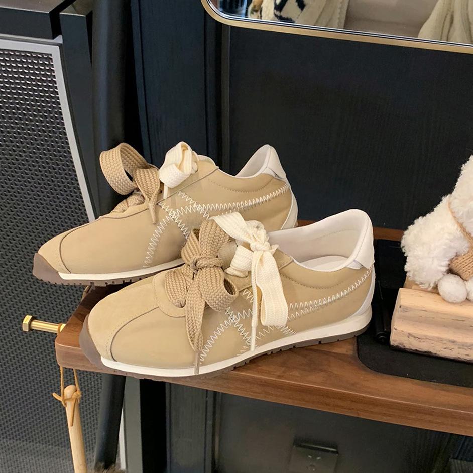 Sheepskin version~ Ballet versatile leather platform German training shoes women's versatile casual sports board shoes straps Forrest Gump shoes