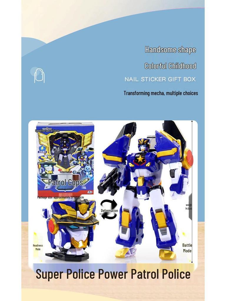 Mini Force Mecha Robot - Fire Patrol Police Agent Toy for Boys