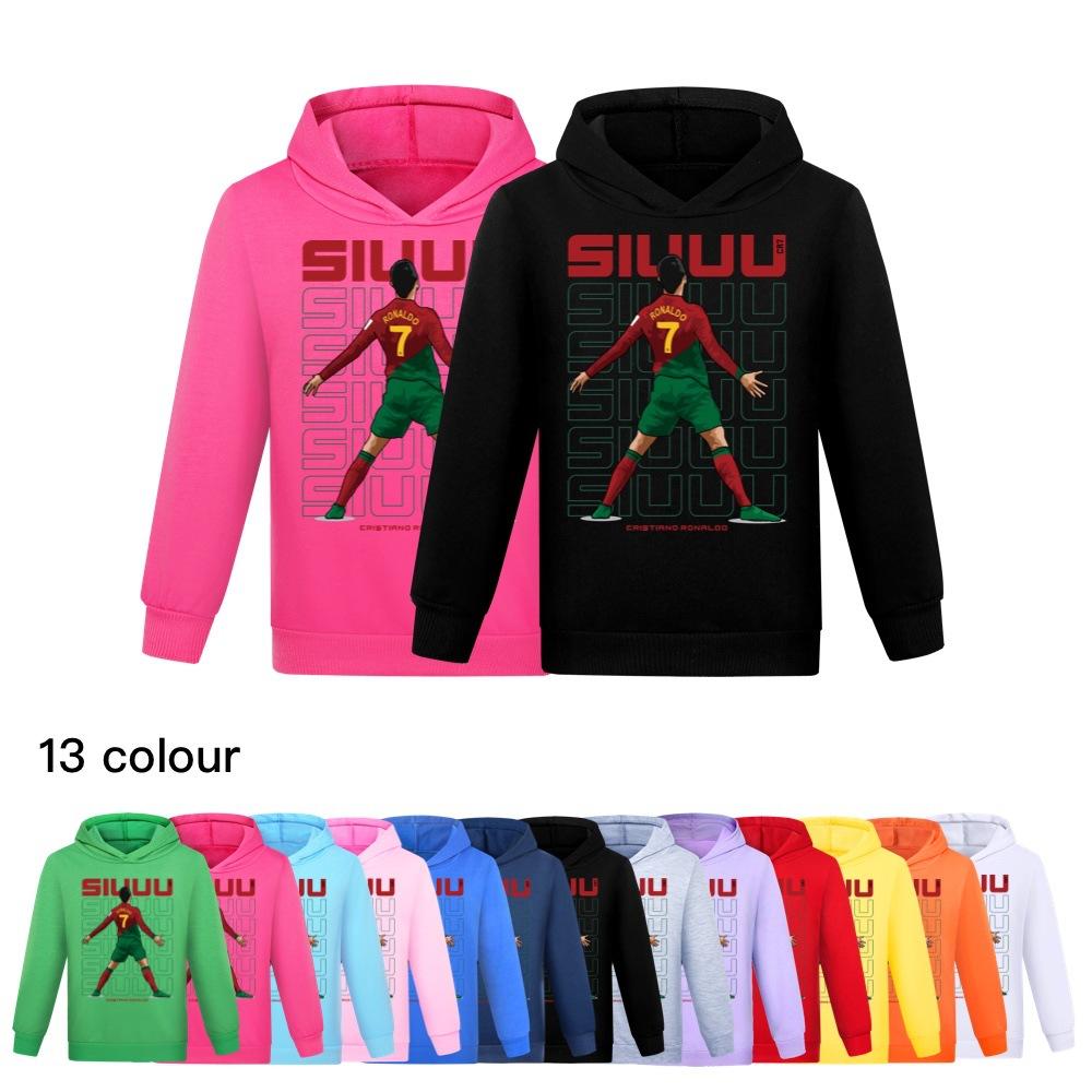 Modischer Kapuzenpullover mit Aufdruck und langen Ärmeln für Jungen und Mädchen