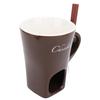 Chocolate Melting Cup Ceramic Chocolate Fondue Mug with Fork for Ice Cream Cheese  