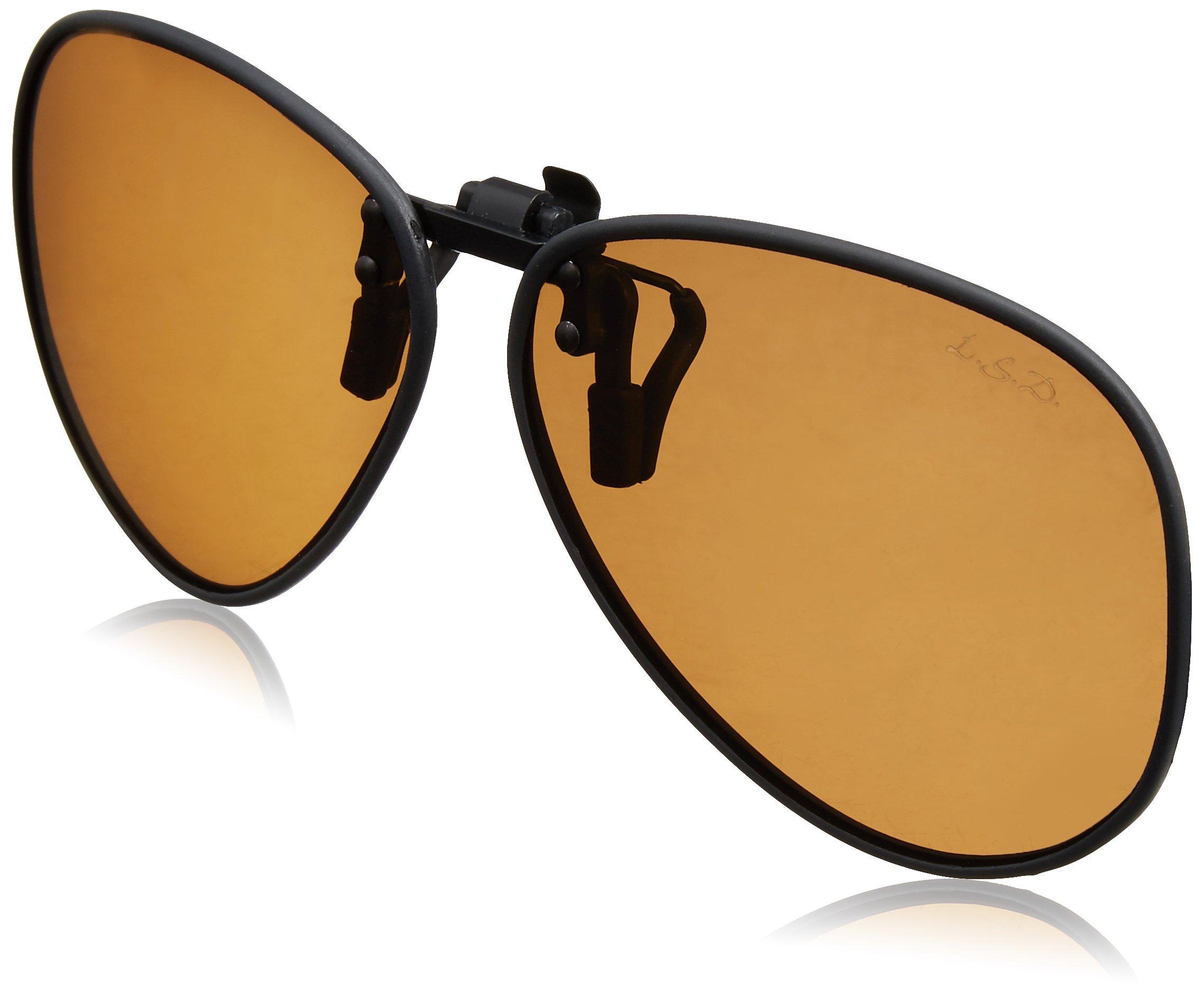 

Love Soul Dream Polarized Type Black Frame with Brown Lenses Clip-on Sunglasses, 3,