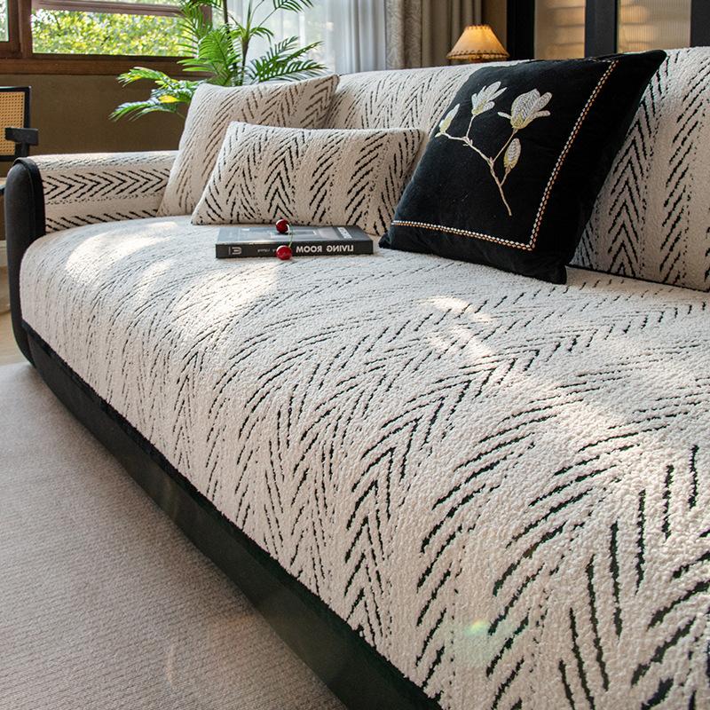 Winter Plush Sofa Cushion Winter  New Seat Cushion Cover Cloth Non-Slip Light Luxury High-End Cross-Border Sofa Cover