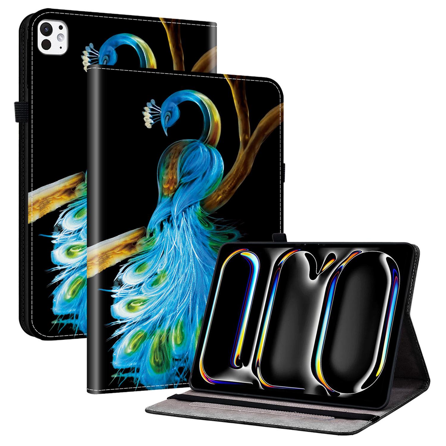 

Для iPad Pro 11 (2025)/11 (2024) Шкіряний чохол з принтом, підставка, чохол для планшета з відділеннями для карток J