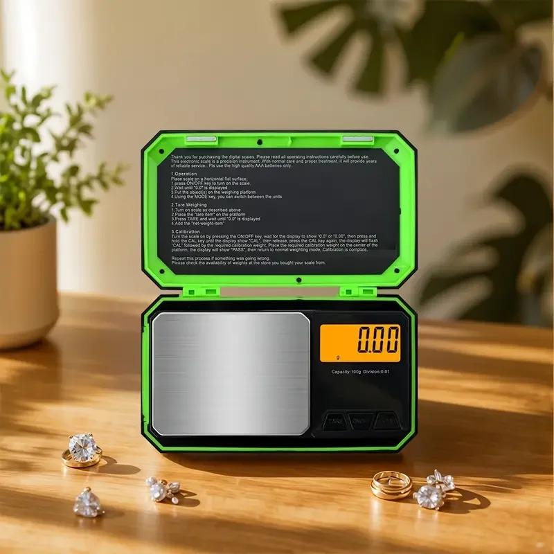 High Precision Professional Digital Milligram Scale 200g/0.01g Portable Jewelry Gram Scale Digital Food Scale LCD Display One-Touch Conversion 6 Units