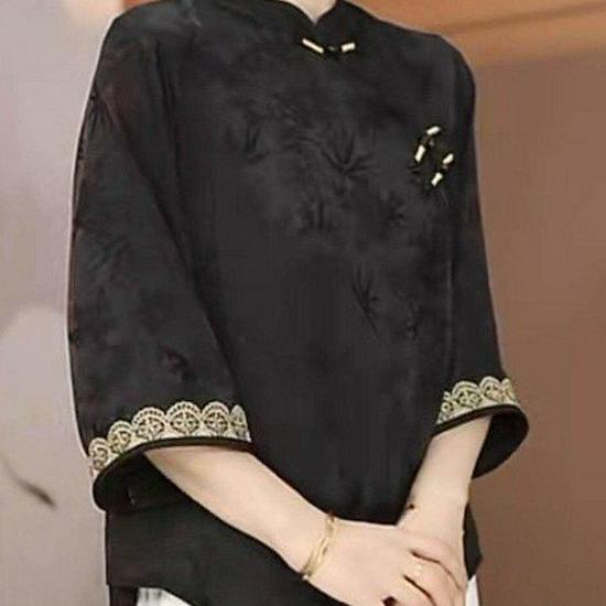 2026 Summer Chinese-Style Elegant Shirt for Middle-Aged & Elderly Women