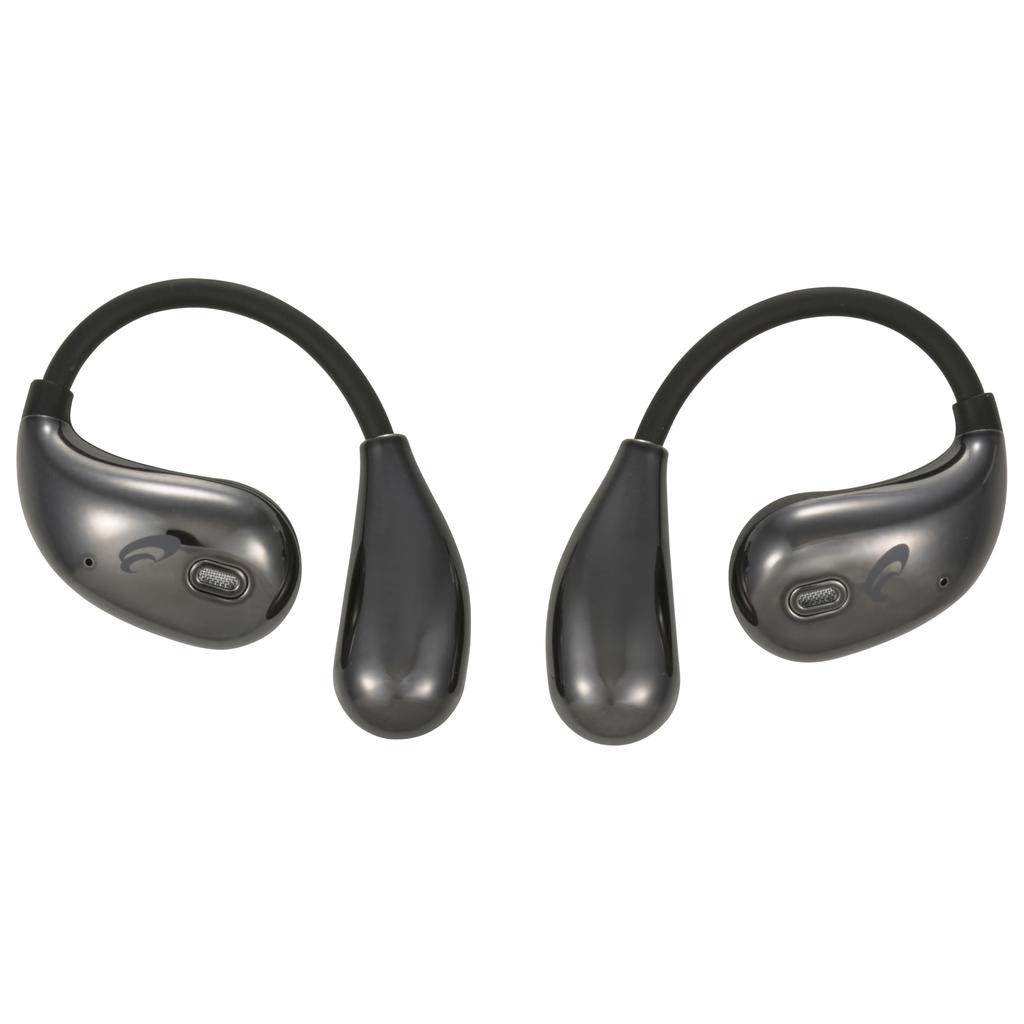 OHM AudioComm Bluetooth Wireless Bone Air No Ear Black OHM Electric Earphones, Conduction, Conduction, Ear-Hook, Blocking, Built-in Microphone,