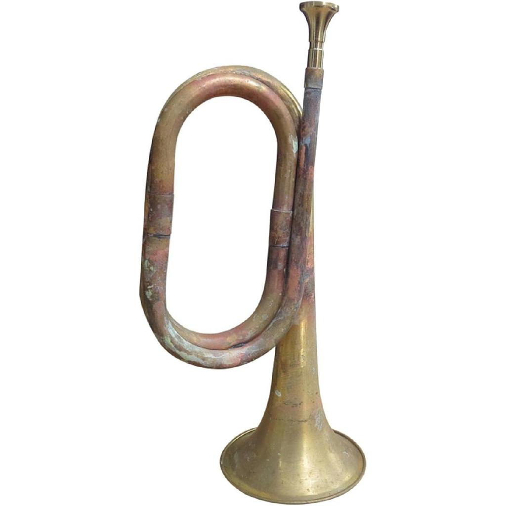Retro Vintage Brass Trumpet, 12.60inch Solid Copper and Brass Bugle, Cavalry Trumpet for Orchestra Band