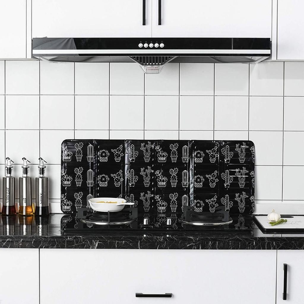 Gas Stove Splatter Guard Multipurpose Foldable High Temperature Resistance Aluminum Foil Oil   Guard for Kitchen