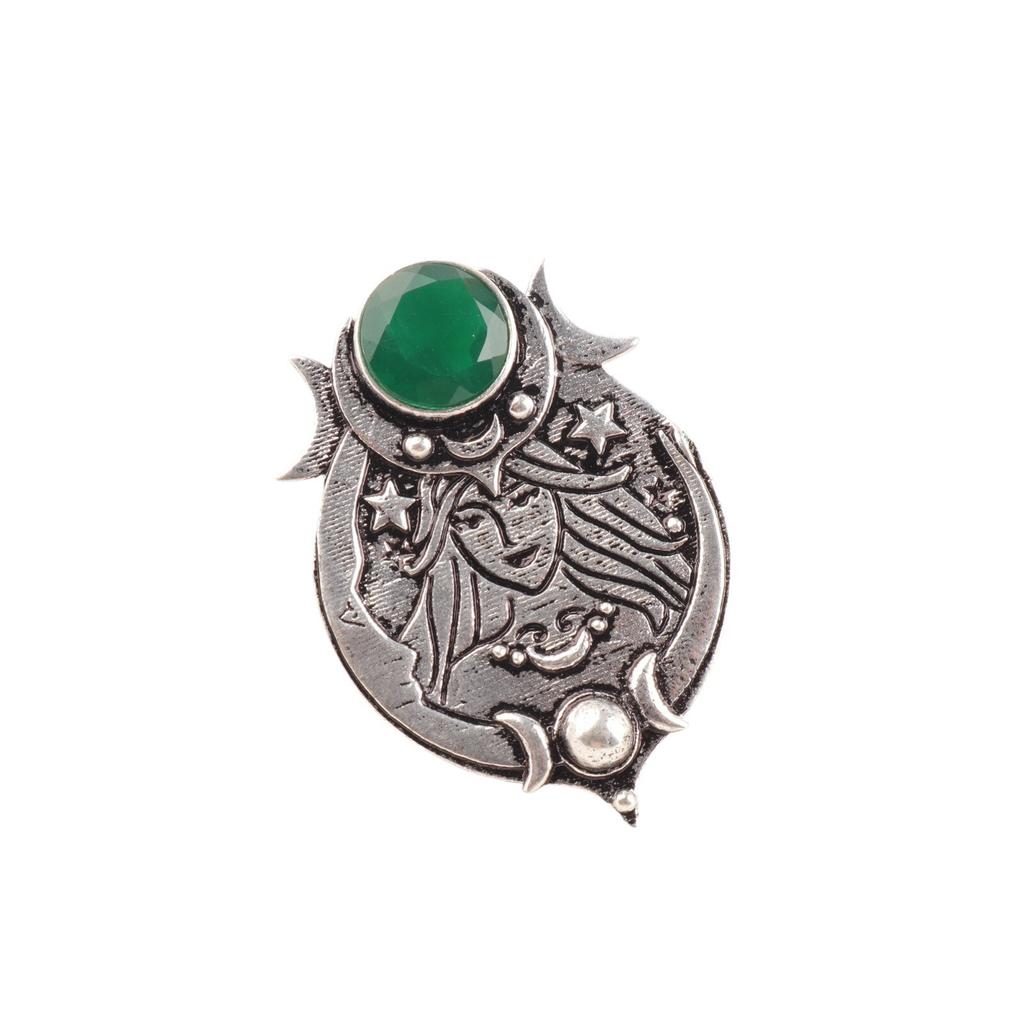 Natural Green Onyx 925 Sterling Silver Handcrafted Gift Pendant Jewelry For Her CP-22-20