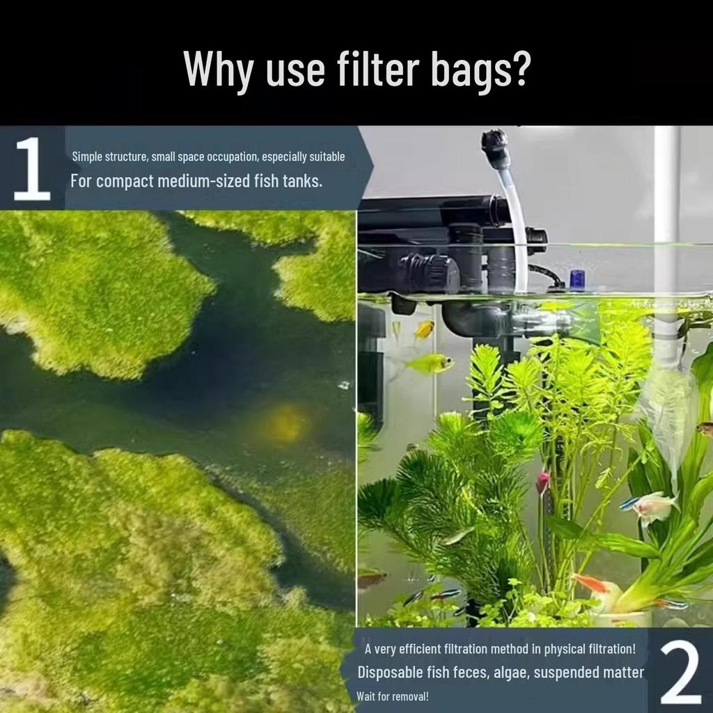 Nylon Fish Tank Filter Mesh Bag - 200 & 100 Mesh for Water Purification and Fish Waste Sieve