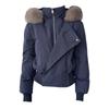 Womens Short Puffer Coat With Faux Fur Hooded Collar Winter Warm Cotton Jacket Korean Style Casual Outerwear