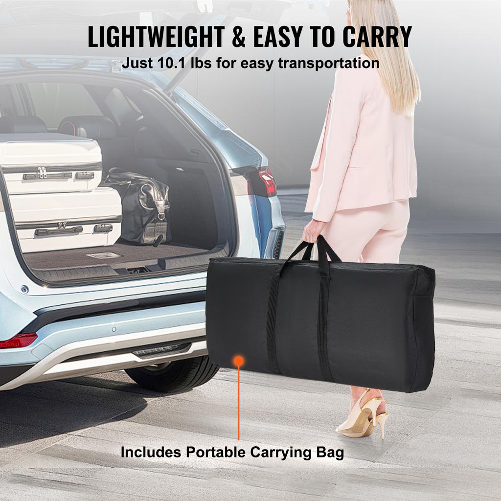 SucceBuy Klappbarer Tragbarer Bartisch Messestand Rednerpult Tisch für Party Picknick Ausstellung Inklusive Tragetasche Ablageregal Tischrock