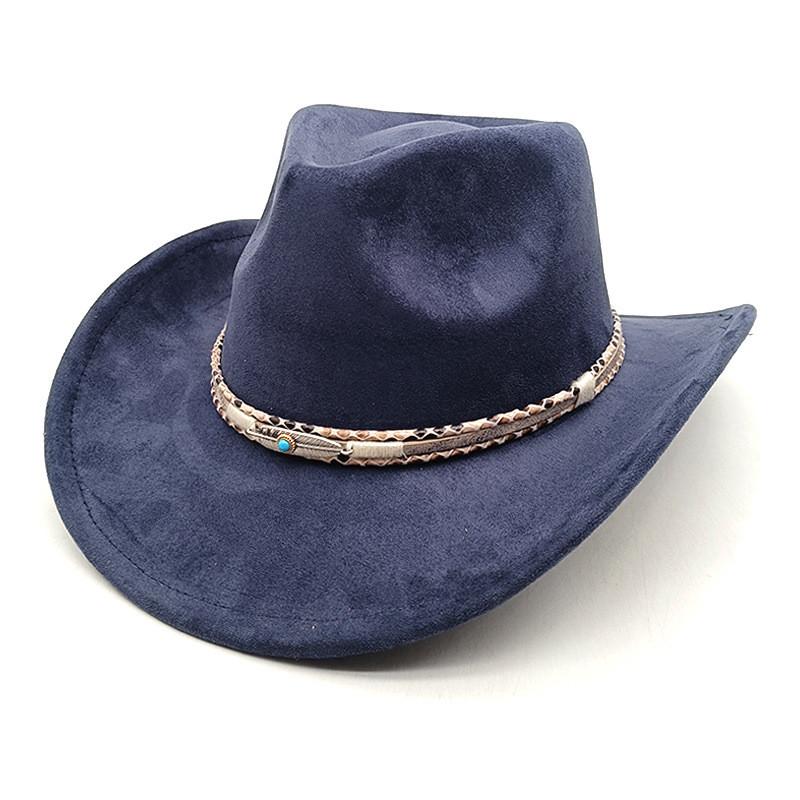 Ethnic Style Cowboy Hat With Wide Brim For Men Women Spring Sun Protection