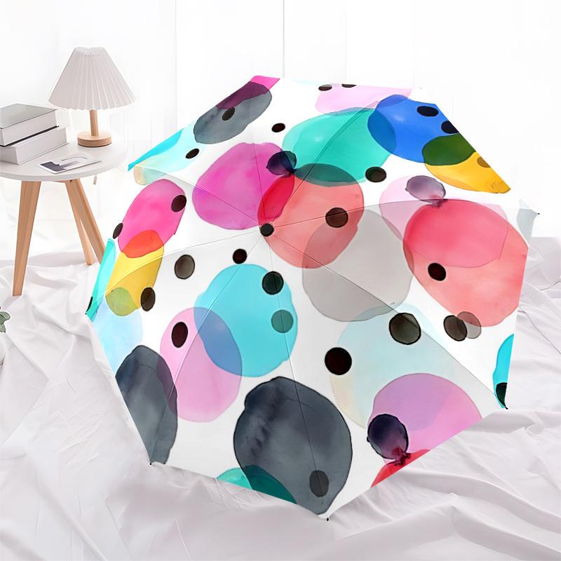 1pc Watercolor Circles Automatic Open/Close Umbrella - Compact Travel Umbrella, Gift for Birthday, Christmas, Anniversar Yy251208192
