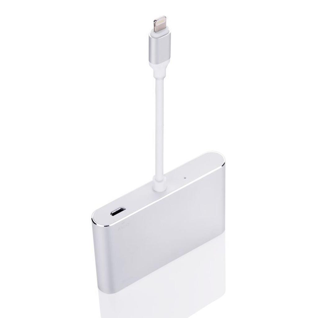 Lightning 8 Pin Male To HDMI+VGA+Audio Female Cable Adapter for iPhone X/8P/8/7/7 Plus Etc.