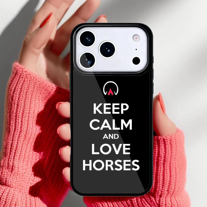 Keep Calm and Ride On Love Horse Phone Case for iPhone 17 16 15 14 13 Pro Max Back Cover for 12 11 Pro Coque