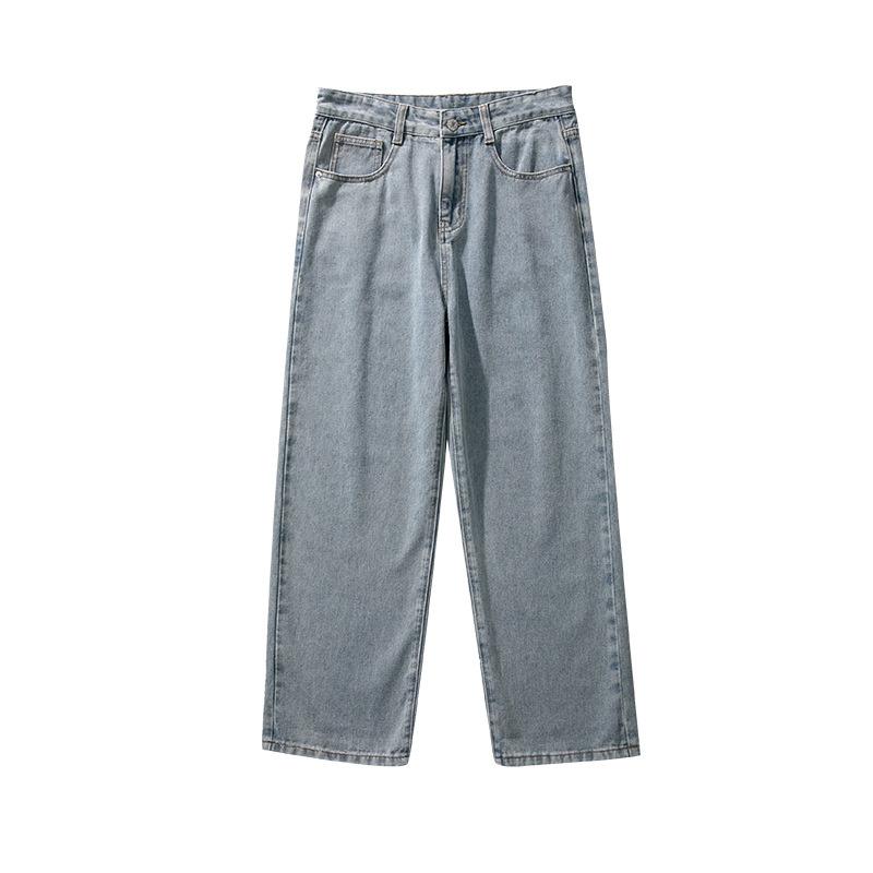Jeans da uomo a gamba dritta, vestibilità ampia, nuovi pantaloni casual alla moda a gamba larga 2026