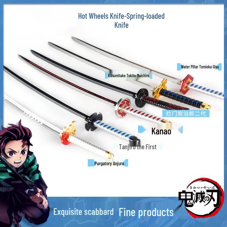 Demon Slayer Wind Pillar Nichirin Blade: Sanemi Shinazugawa & Spring-Loaded Alloy Model Zenitsu Agatsuma/Shinobu Kocho.