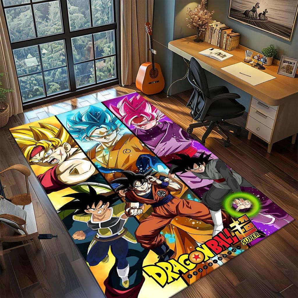Dragon Ball Goku Anime Rug Carpet Large Area Rug Non Slip Washable Floor Mat Gamer Room Bedroom Home Decor -QJY