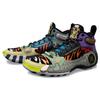 New LiNing WOW 10 Zoo Cushioned Slip Resistant Mid Top Basketball Shoes Men's Black Purple Blue ABAS075-3