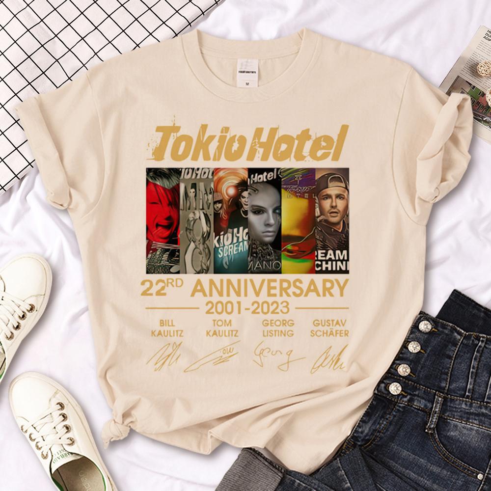 Tokio Hotel t shirt girl streetwear Breathable harajuku anime 2000s 80s tshirt University Punk 2000s 80s streetwear Women