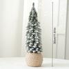 1PC Small Green Christmas Decor Plastic Christmas Tree Window Display Decor Flocked Artificial Christmas Tree