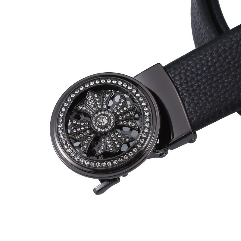 

Мужской ремень с пряжкой «Время приходит и уходит», деловой ремень с автоматической пряжкой, ремень с пряжкой «Голова», Light Person, ремень с пряжкой из сплава «Кленовый лист». 125cm