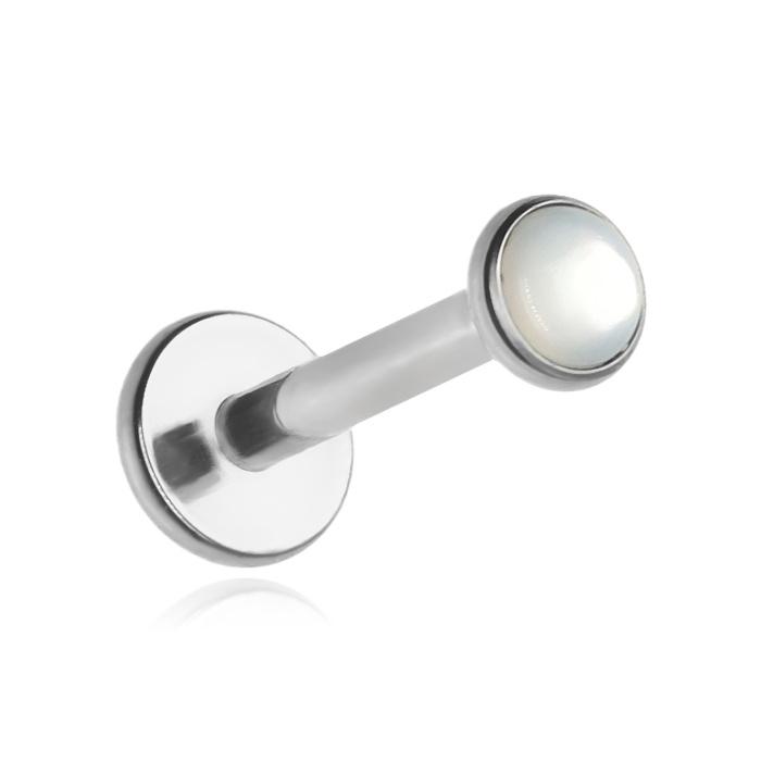 Titanium Labret With Mother Of Pearl - Silver 1.2/6/3