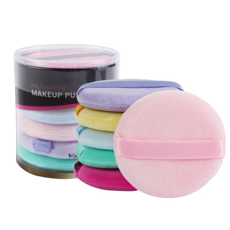 

Шесть спонжей для сухой пудры, без латекса, влажная и сухая пудра двойного назначения, круглые спонжи для умывания лица, спонж для макияжа, 6 шт., мягкая пудра для макияжа для лица