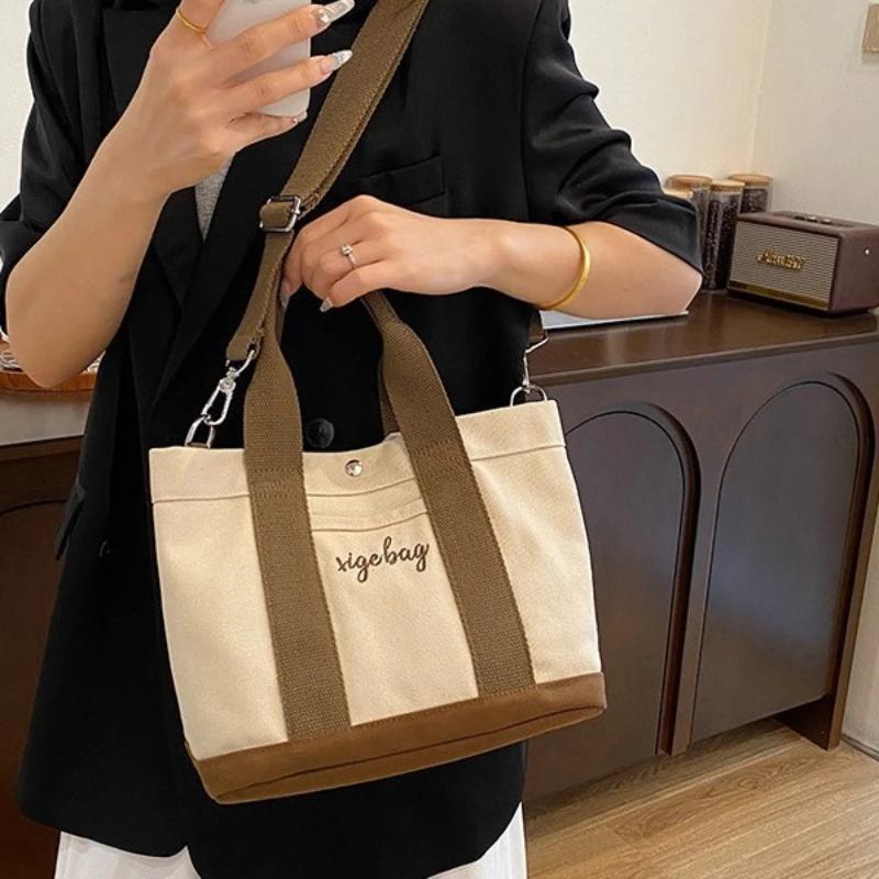 Damaxelväska Tjock Casual Canvasväska Dam Crossbodyväska Designerväska Shoppingväska Plånböcker och Handväskor