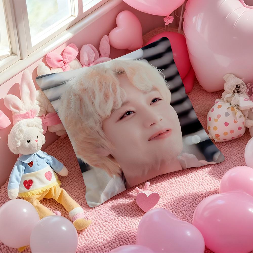 Kpop Park Ji-Hoon Cushion Cover Pattern Printed Pillowcase for Living Room Sofa Cushion Cover & Bedroom Decor