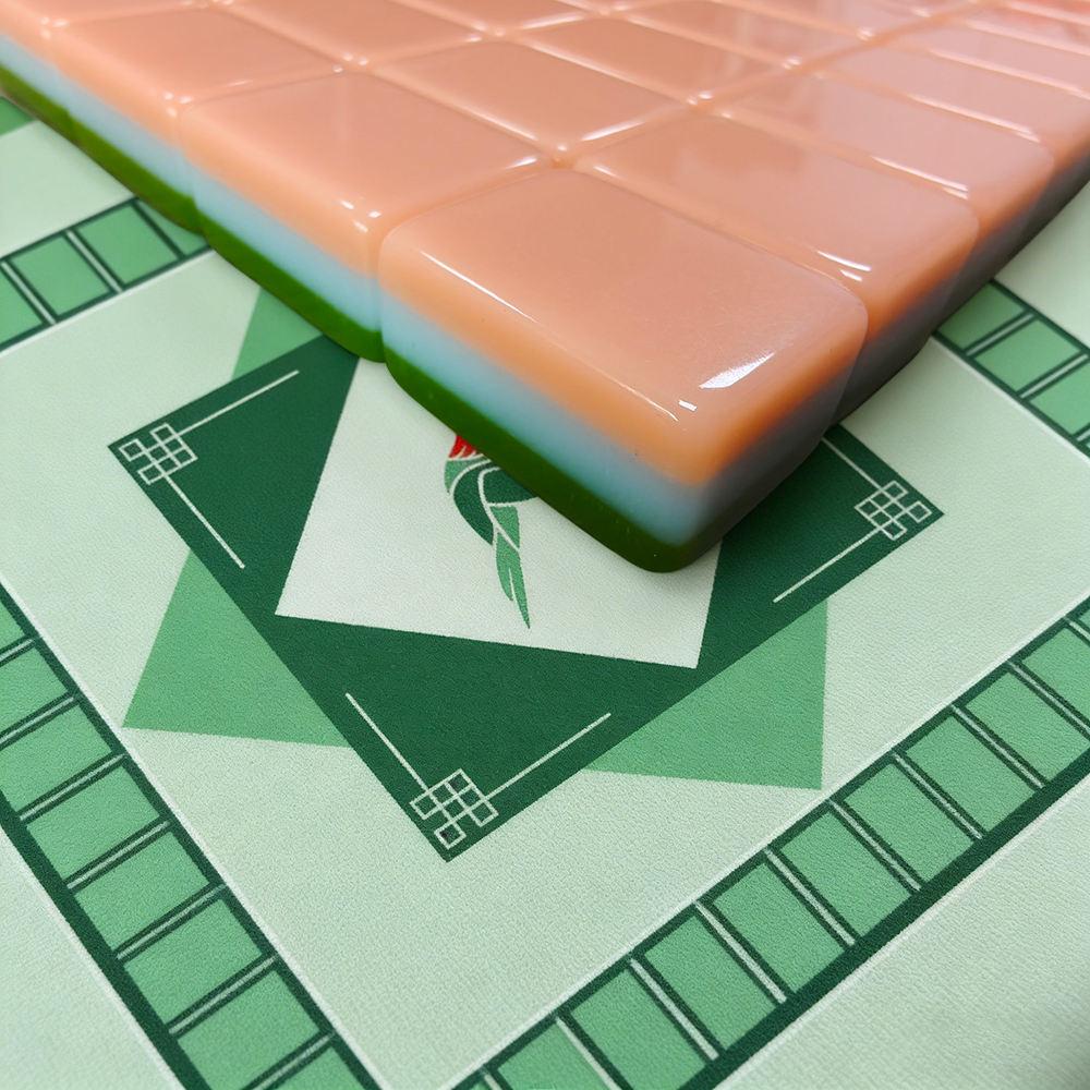 1.2 Inch Three-Layer Pink Green Acrylic American Mahjong Tiles, Customizable 160Pcs Full Standard Mahjong Game Set Other