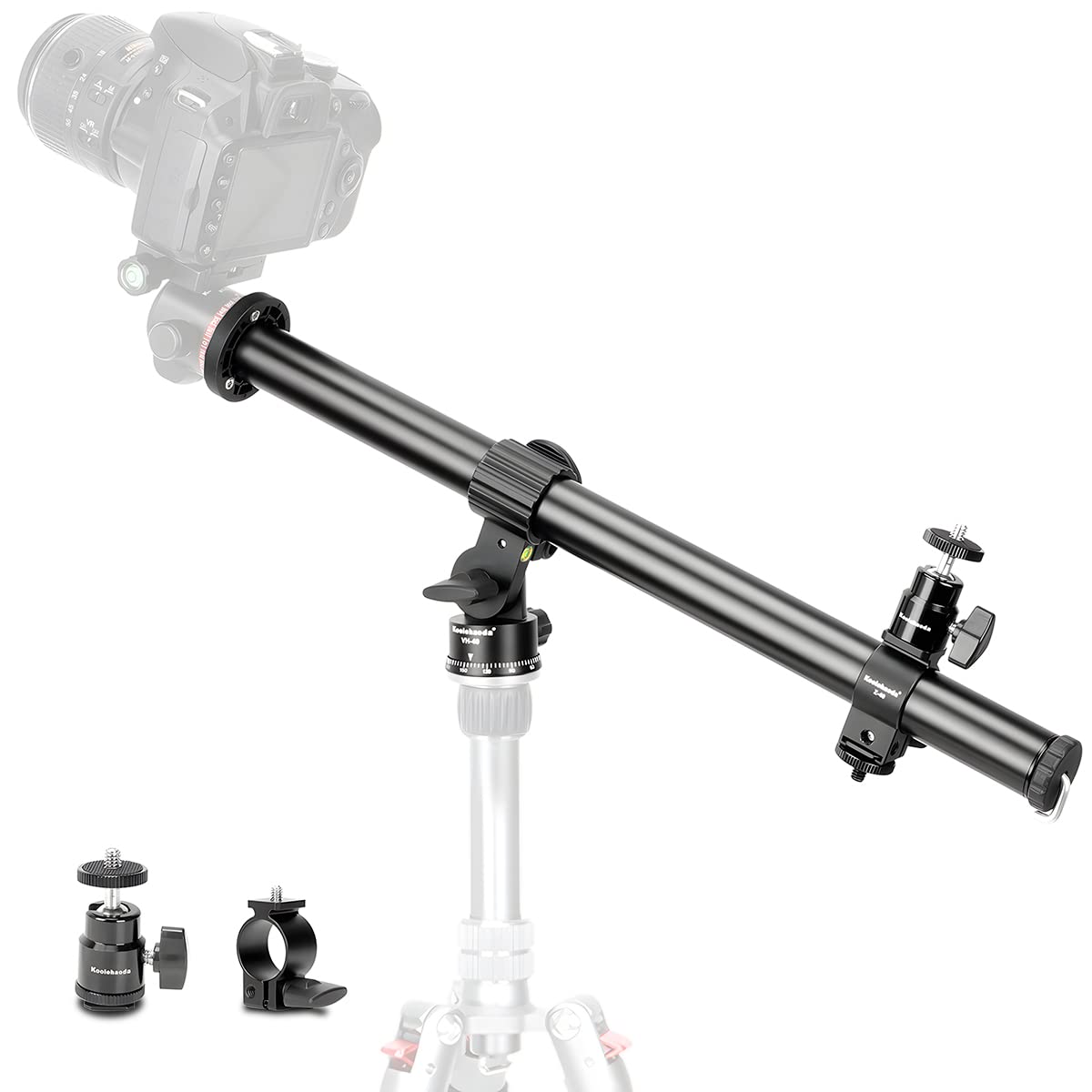 

Koolehaoda Tripod Boom 42cm Long Horizontal Center Pole Tripod Extension Rotatable Suitable for Macro Overhead Load Capacity 10kg Arm, Arm, 360°