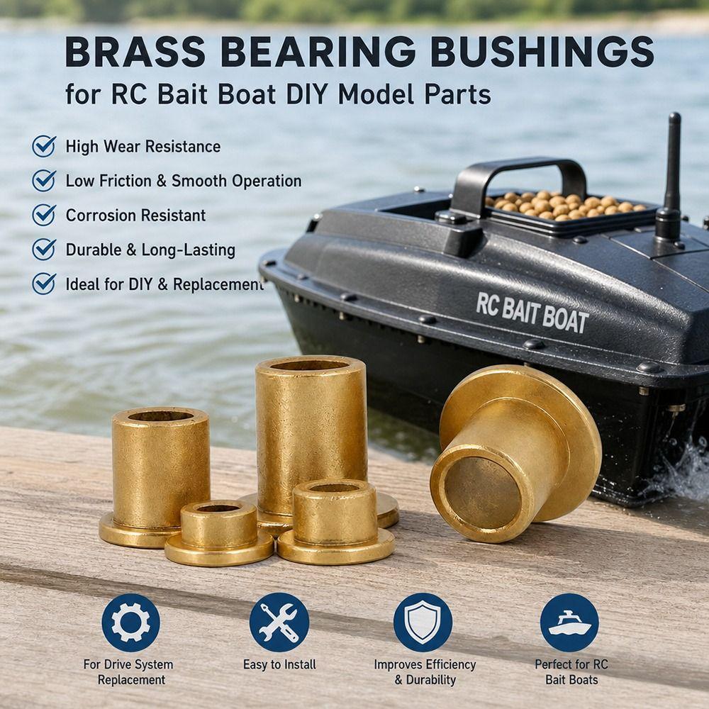 5Pcs Sintered Bronze Brass Bushing Shaft  for RC Bait Boat DIY Model Accessories