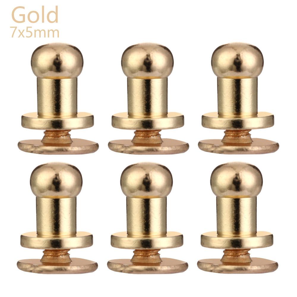 10pcs Round Cloth Button Brass Nail Leather Craft Clothes/Bag/Shoes Garment Rivets Monk Head Screws
