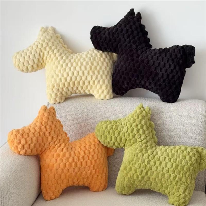 Animal Plush Cushion With Solid Color Design For Living Room Decor