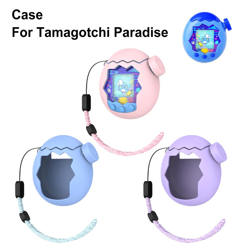 Silicone Cover with Thumb Grips & Lanyard Protective Case Game Console Protective Cover for Tamagotchi Paradise Game Accessories