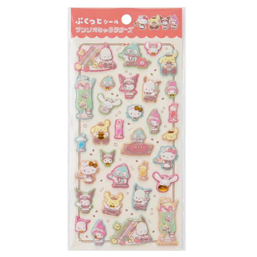Sanrio Japan Exclusive 3D Puffy Glitter Sticker Sheet – Hello Kitty / My Melody / Cinnamoroll / Kuromi / Sanrio Characters (5 Options)