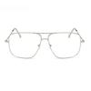 Okulary Vintage Metalowe Duże Oprawki Proste Modne Retro Płaskie Okulary Przeciwsłoneczne dla Mężczyzn i Kobiet Klasyczne Zwykłe Okulary Lentes