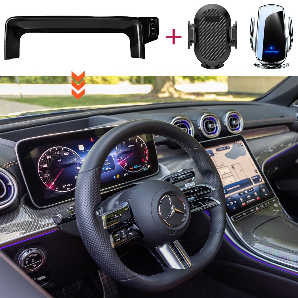 Car Phone Holder For Mercedes-Benz GLC 2023 2024 X254 Screen Fixed Base GPS Bracket Wireless Charging Mobile Phone Holder Car VN9