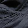 Johnature Women Cotton Linen Vintage Dress V-Neck Long Sleeve Solid Color Robes Autumn A-Line Loose Women Dresses