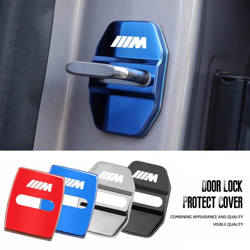 For BMW M X1 X3 For BMW G01 G02 G07 G06 G05 G08 G26 G42 G14 F10 F30 F40 G20 G30 Key Chain 4Pcs M Emblem Car Door Lock Protect Cover Accessories