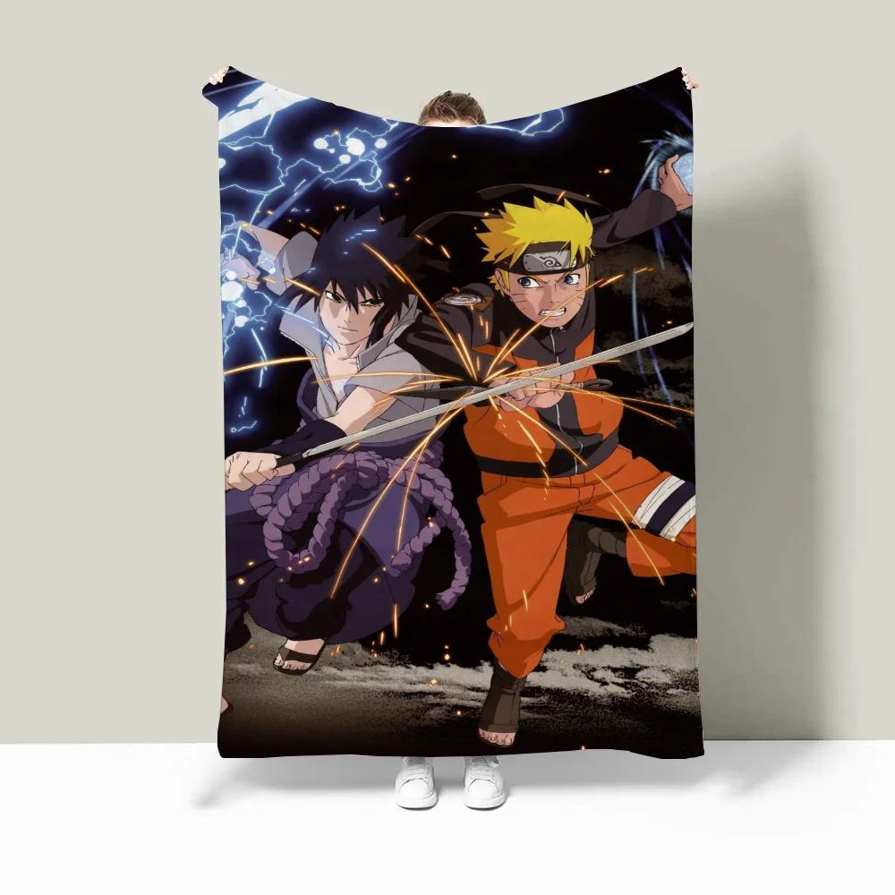 Koc flanelowy Naruto na sofę, zimowy, puszysty, w kratę, luksusowy, dla dorosłych, ręcznik plażowy, dom i dekoracja, pościel z mikrofibry