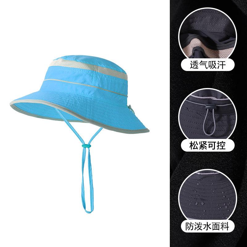 Summer anti-ultraviolet sun hat parent-child outdoor big eaves bucket hat breathable anti-splashing water sunscreen hat for boys and girls