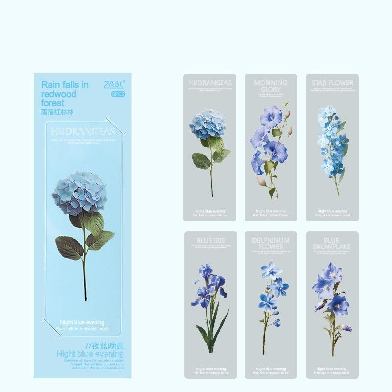 

6 шт., набор закладок с растениями для книг, полупрозрачный ПЭТ-маркер, держатель для страниц, уникальное чтение