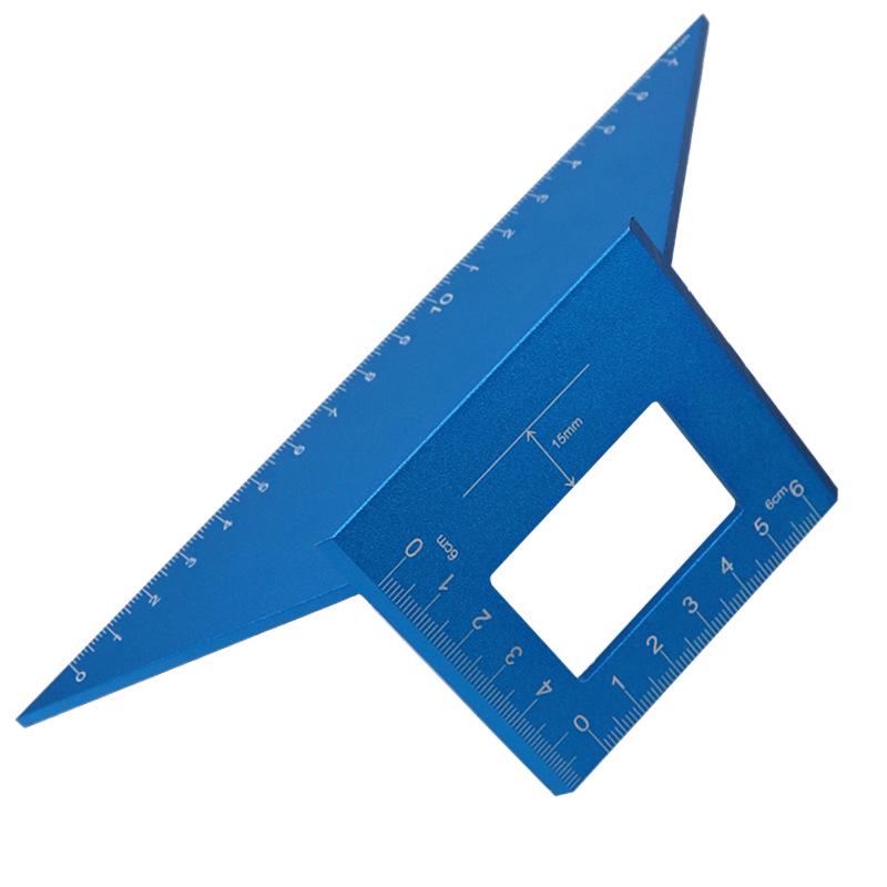 Aluminum Alloy Multifunctional Woodworking Angle Ruler - High Precision 45°/90° Scriber and Marking Gauge