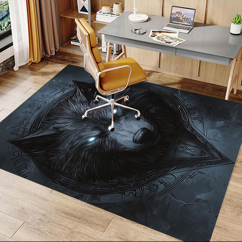 1pc Wolf Head Carpet, Office Rug Outdoor Mat Home Decor Area Carpet Festival