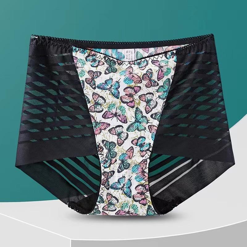 Sexy Lace Panties Women's Underpants Large Size Leopard Pattern High Waist Briefs Breathable Lift Buttocks Female Underwear