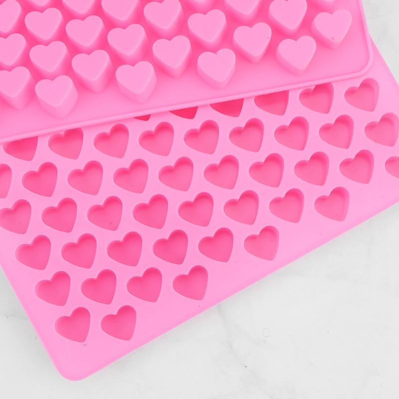 55 Hole Mold Candle Making Box Love Heart Shaped Silicone Chocolate Mold DIY Heart Cake Baking Mold Valentine's Day Supplies